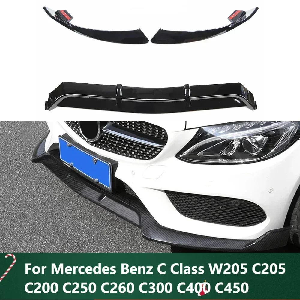 

New！Coupe Front Bumper Lip Body Kit Spoiler Splitters Diffuser For Mercedes Benz C Class W205 C205 C200 C250 C260 C300 C400 C450