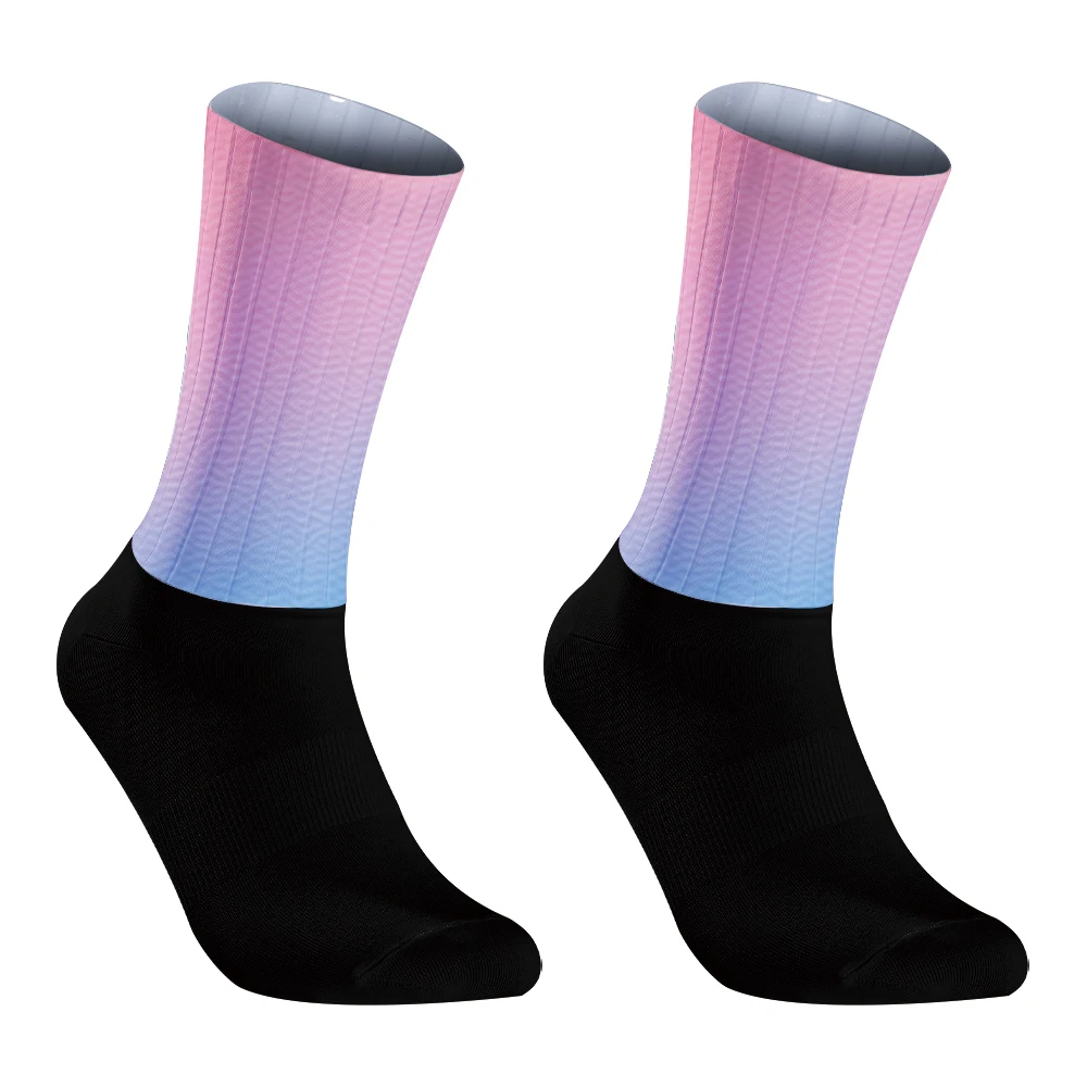 2024 New Summer Anti Slip Silicone Seamless Aero Socks Men Women Road Bike Breathable Cycling Socks