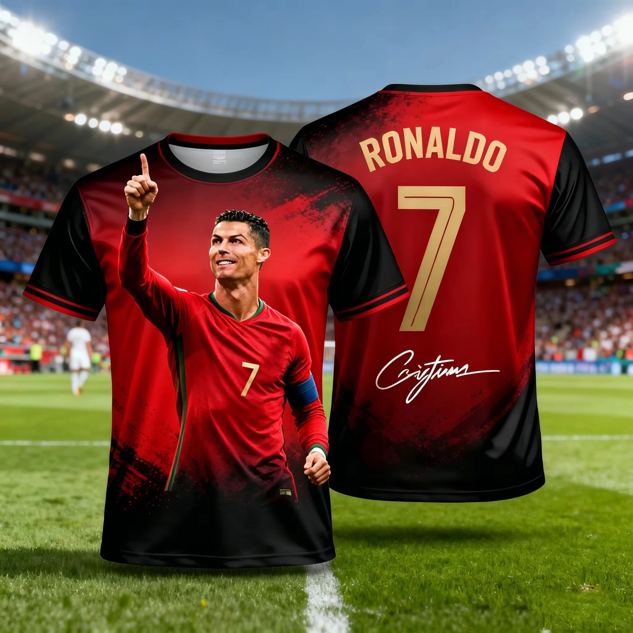 Image of 2026 Ronaldo 7 Fußballtrikot ChatGPT KI-Stil für Erwachsene und Kinder Fan-Edition Sommer Fußball-Trainingstops Bequeme Sportbekleidung