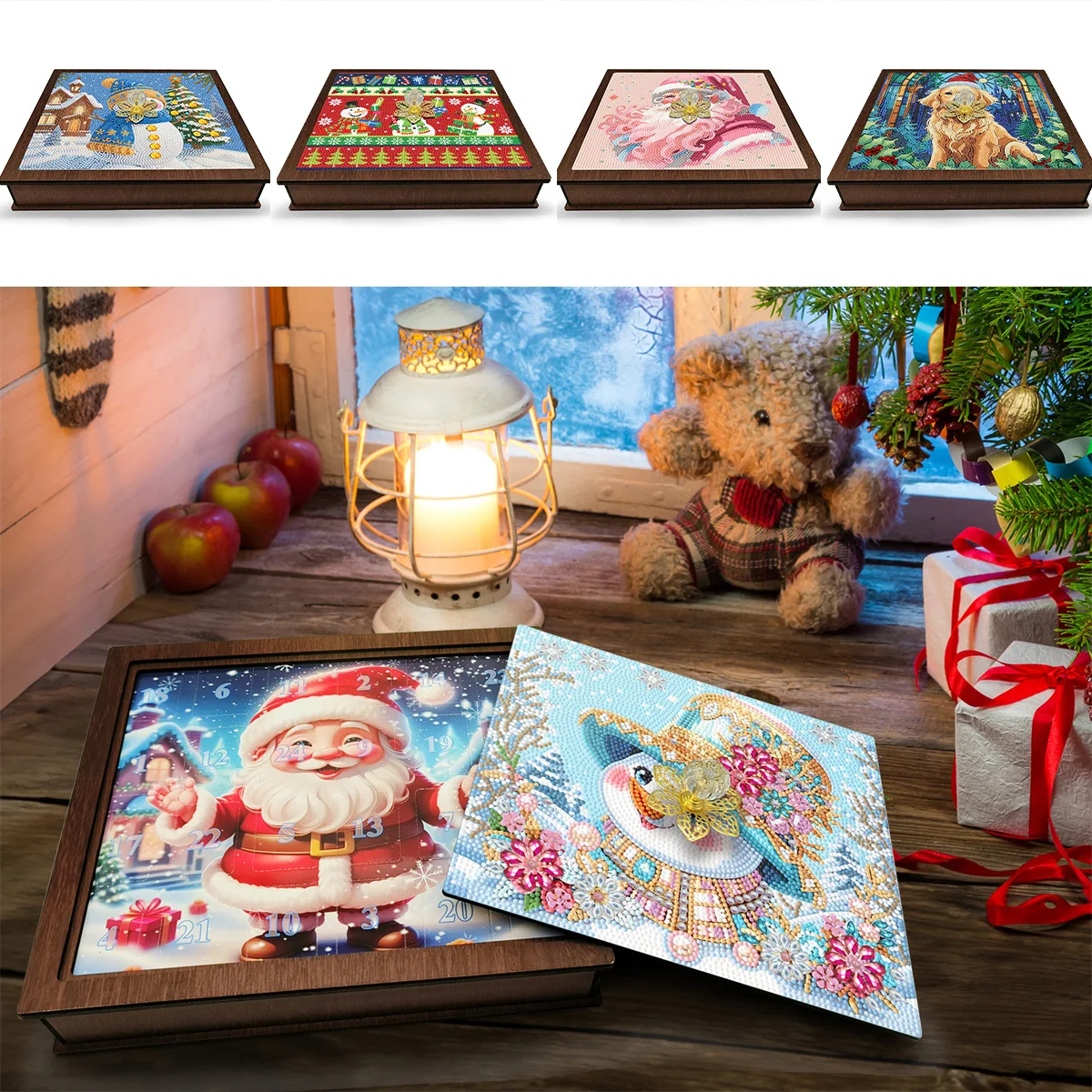 New 5D Diamond Painted Christmas Gift, Children's Mysterious Blind Box, Diy Cross Stitch Rhinestone Set, Home Reuse Storage Box