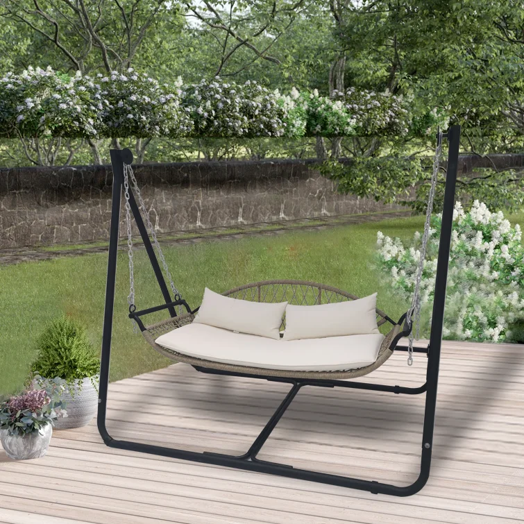 Outdoor Swing Courtyard Swing with Canopy Outdoor Double Hammock  Courtyard Net Garden Swing Chair Hanging Chair Canopy