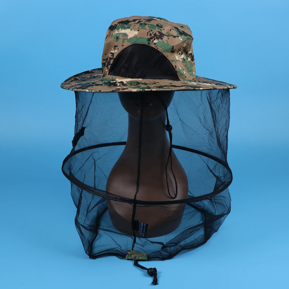 

1PC Face Neck Protection Netting Hat Anti-Bite Boonie Hat for Fishing Outdoor Beekeepers (Pattern 1)