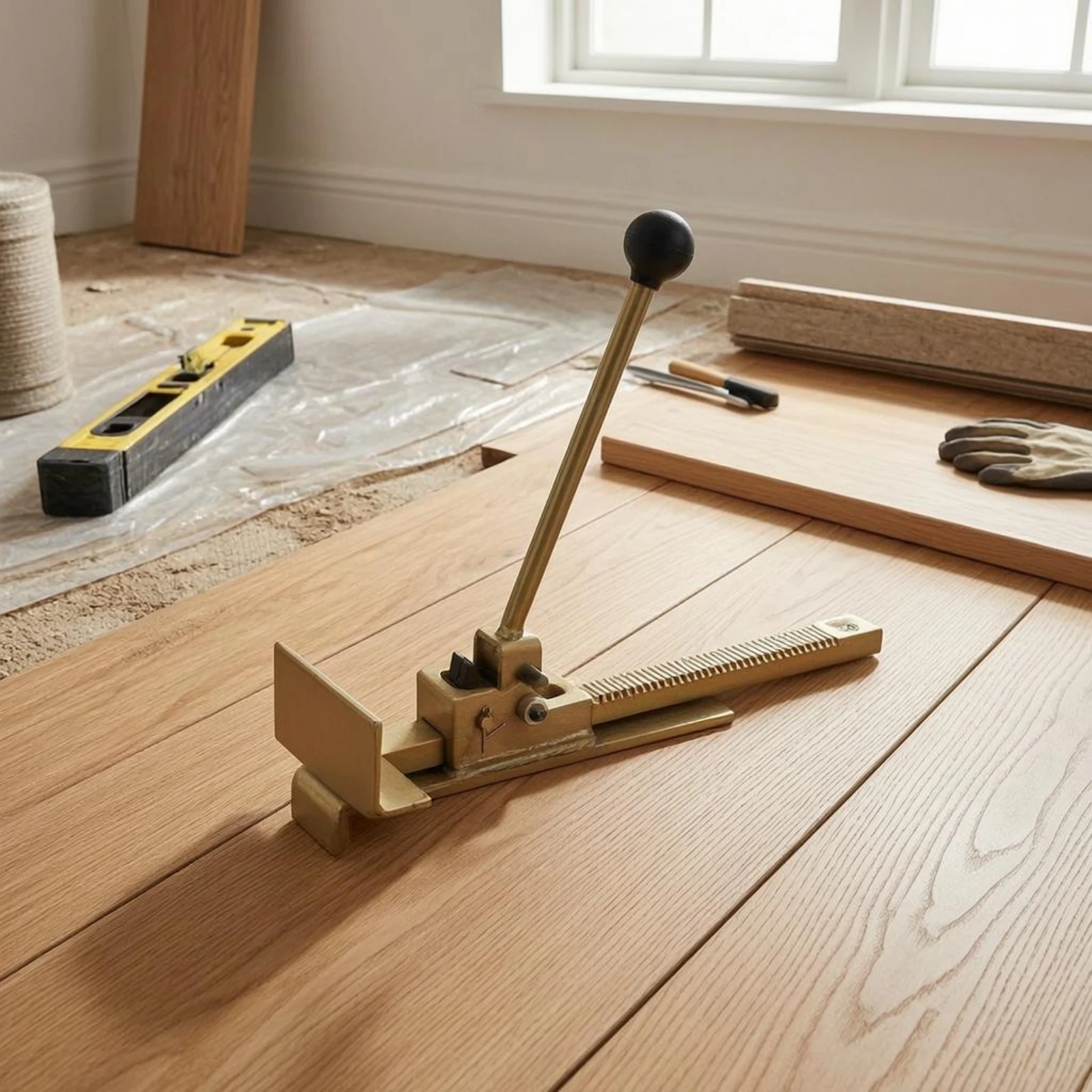 Floor Board Puller Angled Handle Floor Board Tightener Flooring Clamp Tool Adjustable Easy to Use for DIY Renovators