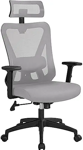 

Office Chair Ergonomic Computer Desk Chair with Adjustable Lumbar Support Armrest and Headrest, Swivel Working Study Chair for H