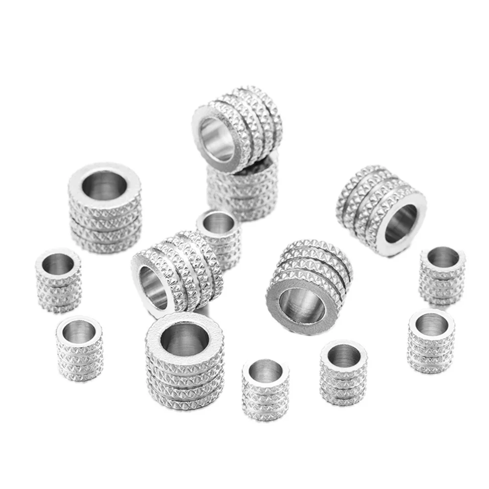 10pcs Stainless Steel Large Hole Tube Spacer Beads for DIY Charms Bracelet Necklace Jewelry Craft Making Findings Supplies