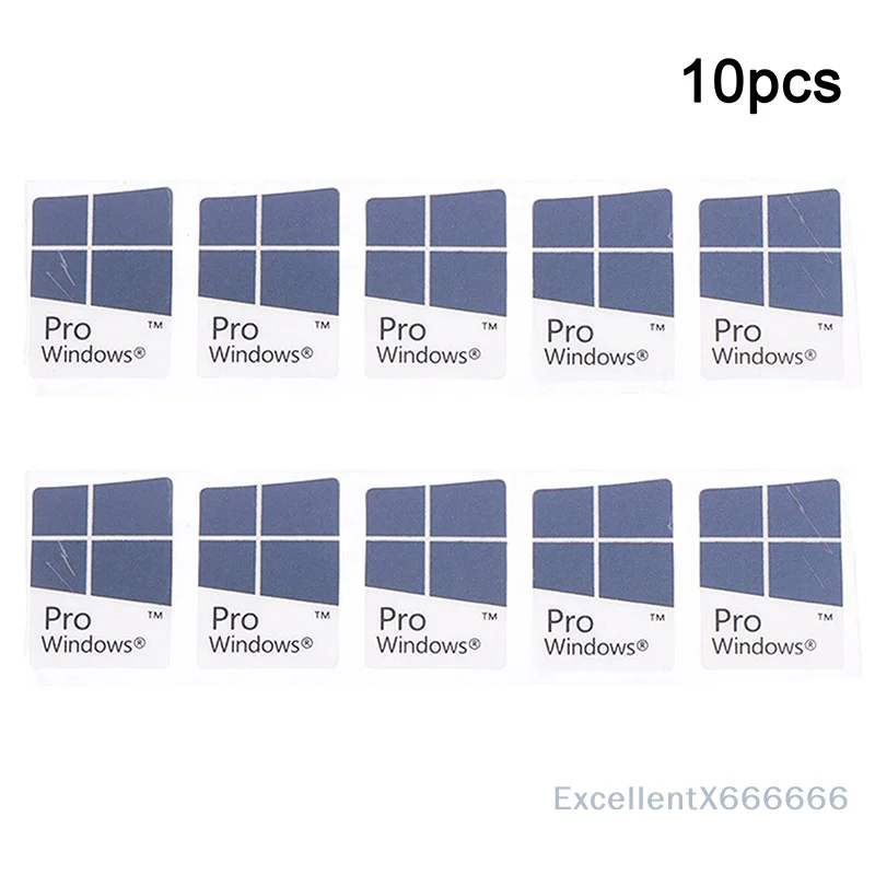

10pcs Blue WIN10 pro Label Stickers for Notebook Desktop Computer Windows 10 System PVC Material Self-Adhesive Decals