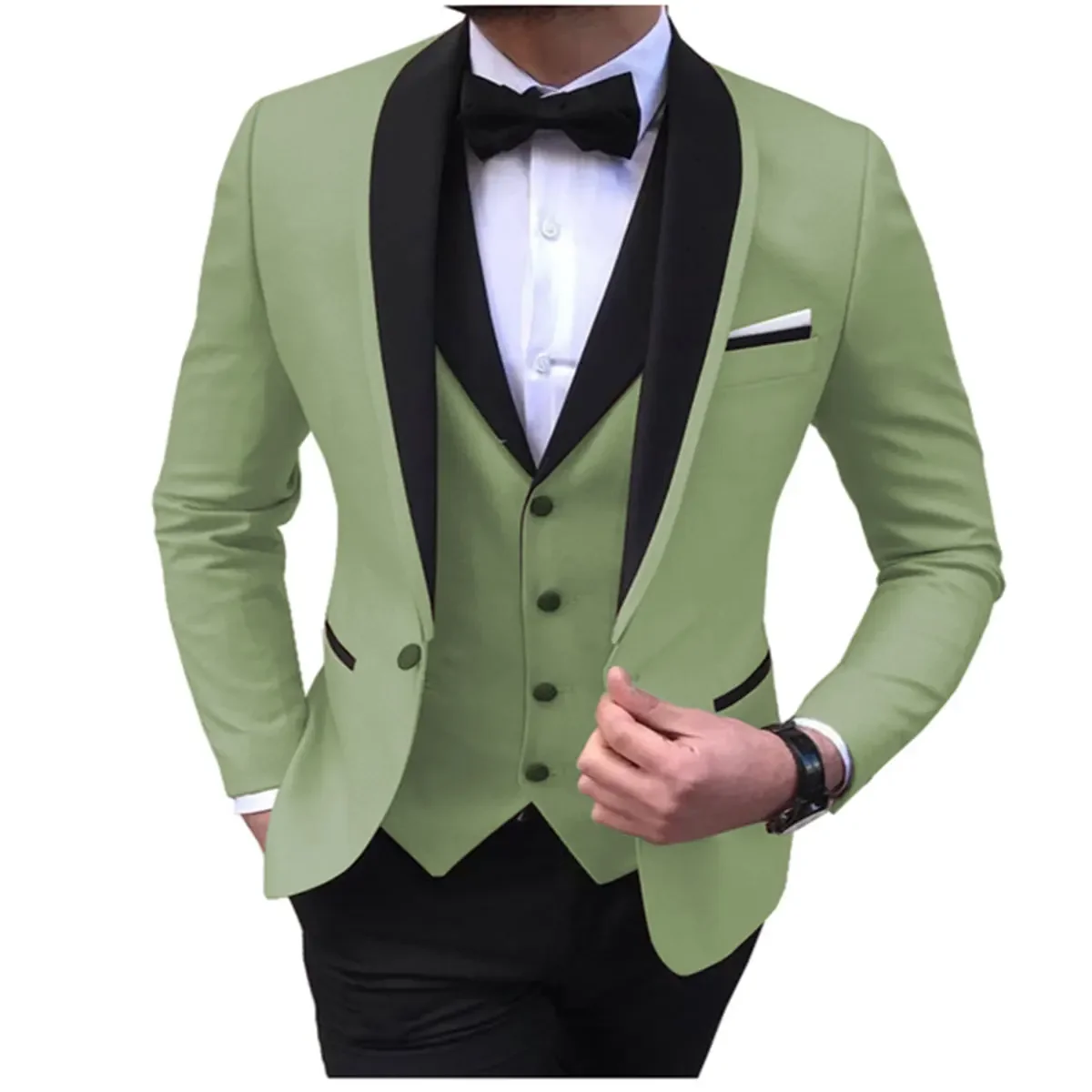 Weiße Herren anzüge Männer 3 Stück formelle Hochzeit Schal Revers lässige Smoking für Prom Groom smen Anzüge Männer 2024 (Blazer Weste Hose)