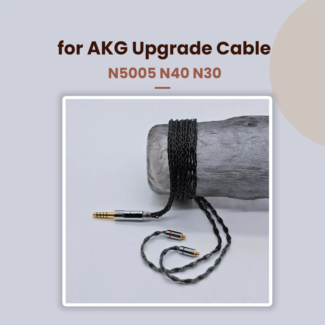 

8-Core OCC Silver-Plated Audio Cable for AKG N5005, N40, N30 Compatible with 2.5mm, 3.5mm, and 4.4mm Balanced Connections