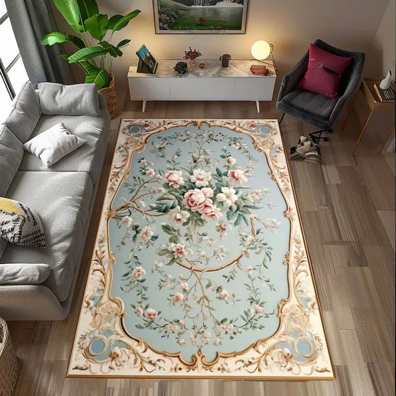 Boho Deco Living Room Carpet Elegant Print Bedroom Cloakroom Chic Soft Floor Mat Lounge Area Tea Table Plush Rug Ковер Tapis 러그