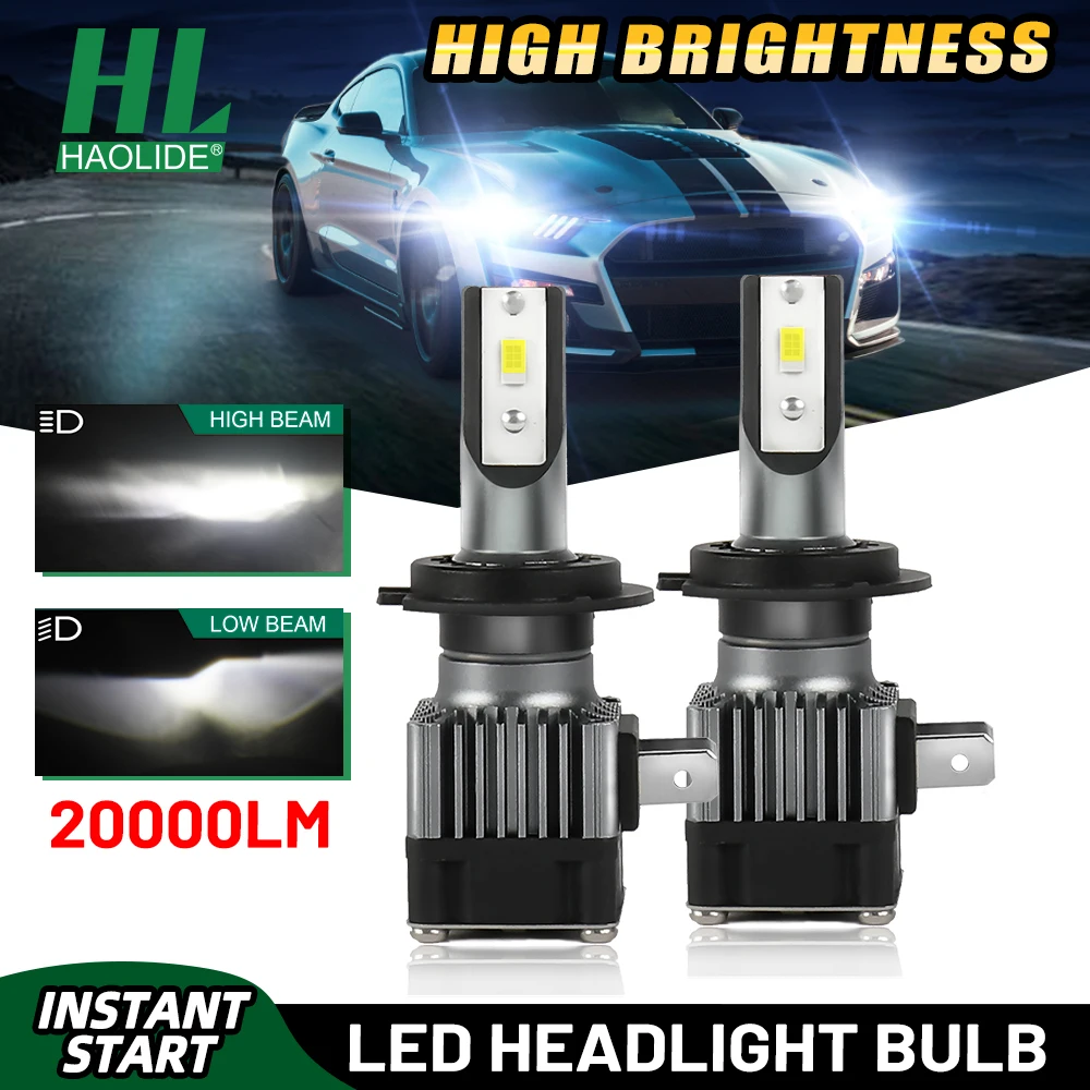 Светодиодные противотуманные фары HAOLIDE H4 H11, светодиодные лампы для фар Canbus H1 H3 9005 HB3 9006 HB4, белые лампы для автомобильных фар