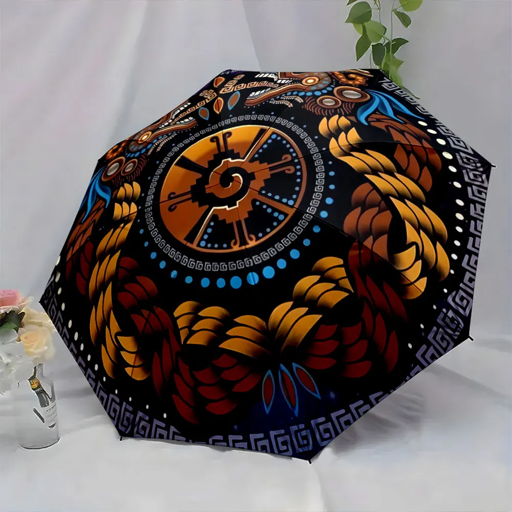Mystic Dragon Pattern Umbrella with Intricate Art Design portable waterproof sun rain umbrella for outdoor travel beach