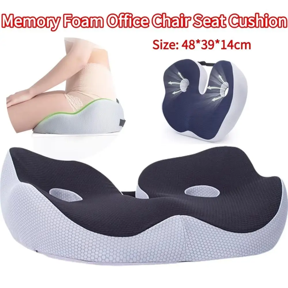 Ergonomic Hemorrhoid Seat Cushion Slow Rebound Non-slip Sit Bone Relief Seat Cushion Universal Soft Orthopedic Seat Cushion