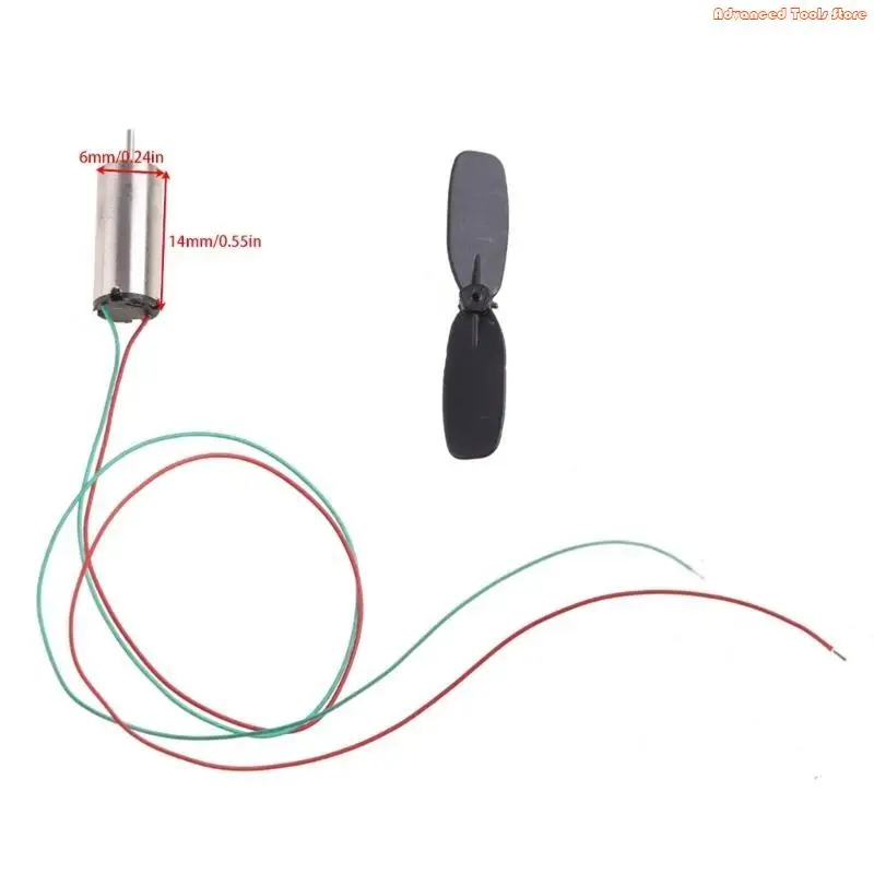 1 Set 3.7V 48000RPM Coreless Motor + Propeller For RC Aircraft Helicopter Toy W91B