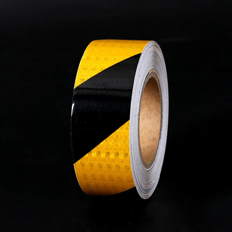 ROADSTAR High Visibility Reflective Tape Safety Warning Tape Reflectors for Trucks Black Yellow Striped  Printed