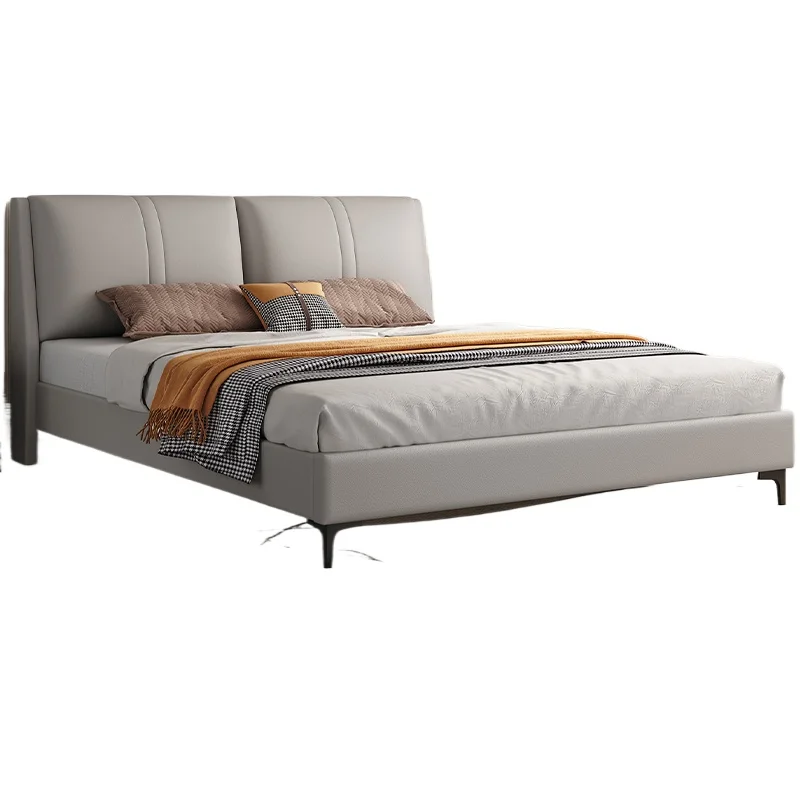 

Solid wood bed 1.8 meters double bed modern simple home master bedroom soft bag bed