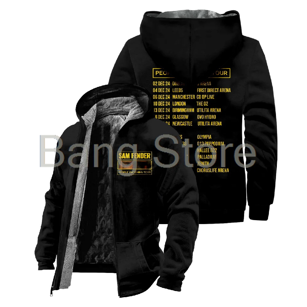 Sam Fender People Watching Tour Zipper Jacket Unisex Long Sleeve Thickened Winter Parka Streetwear Coat