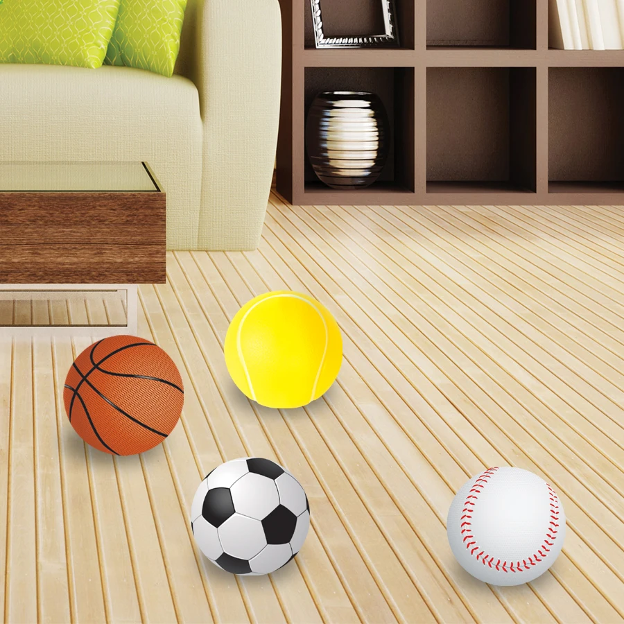 4Pcs Sponge Foam Ball Sports Toy Mini Soft Football Basketball Baseball Tennis Ball Suitable for Kid's Small Hands to Grab