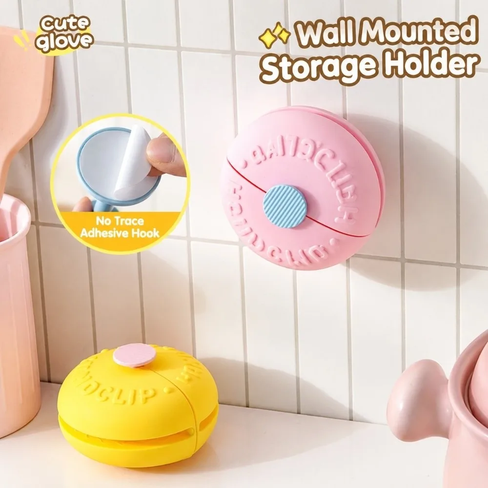 Sweet Donut Silicone Insulated Gloves Non-Slip Wall Mounted Oven Mitts Cute Durable Heat Resistant Gloves Kitchen