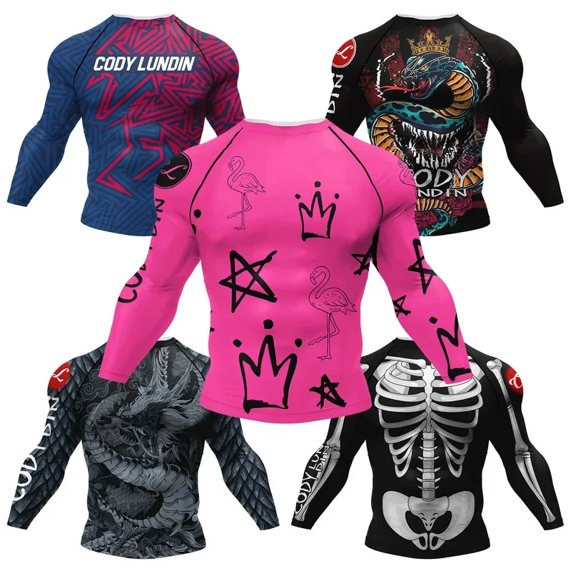 

Cody Lundin Designer Men's Cool Sports Shirts Jiu Jitsu Gi Rashguard 50 Cycling Running Tops Tattoo Compression Gym T-Shirts