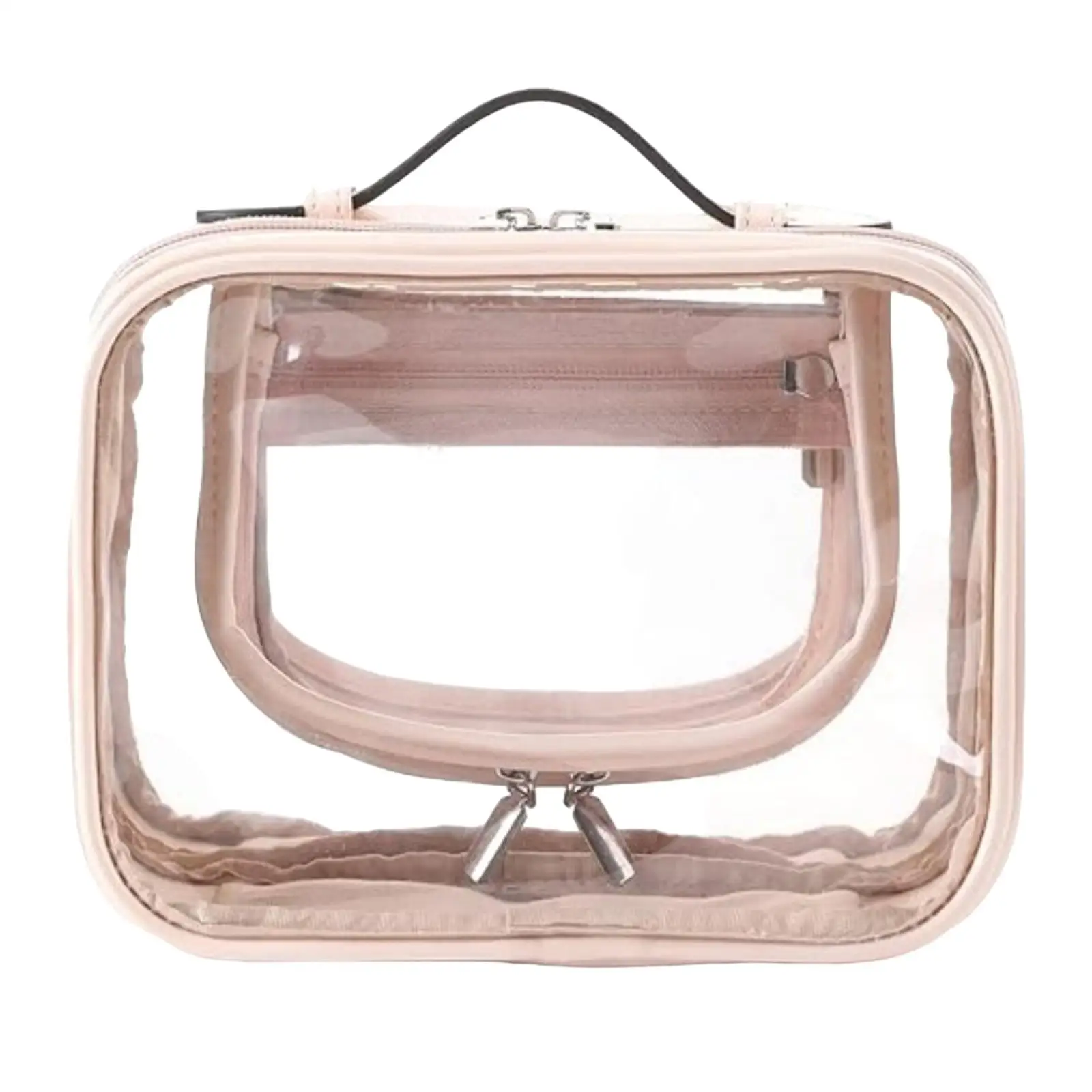 

Clear Cosmetic Bag PVC Travel Toiletry Bag for Home Gifts Outdoor Activities Pink