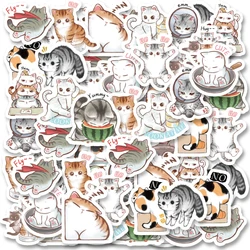 46pcs Cute Kitten Cartoon Graffiti Stickers Decorated Notebook Water Cup Diary Guitar Classic Toy Scrapbook Waterproof PVC Decal