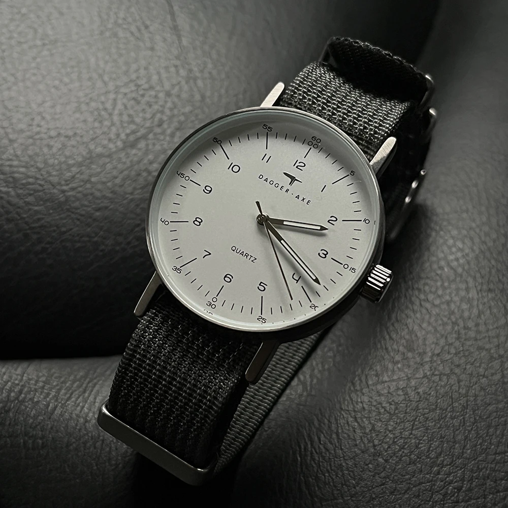 Watches for Man Simple Bauhaus Couple Quartz Watch NATO Strap Ultra-thin Stainless Steel Case