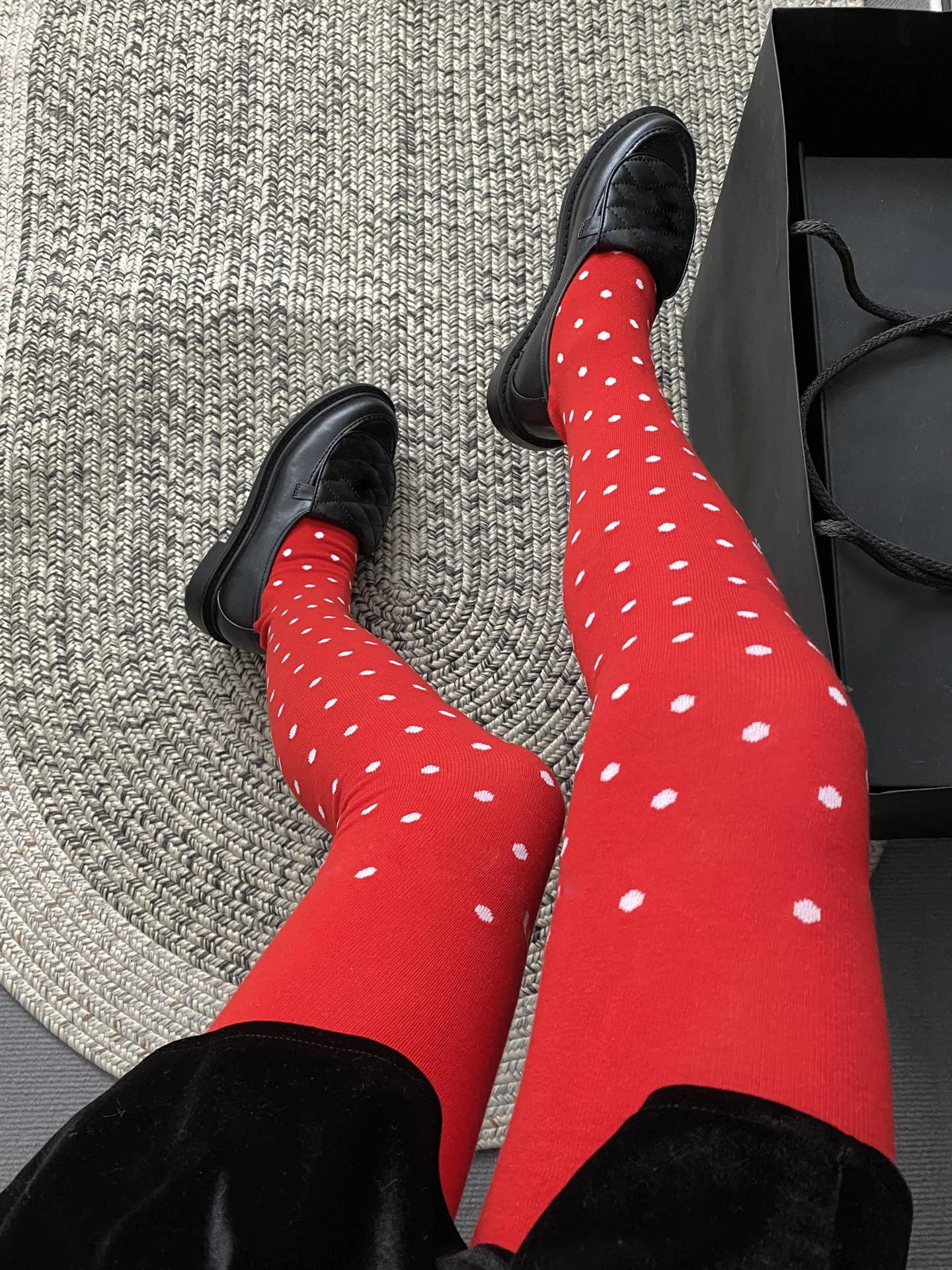 Red socks Polka dot Women\'s pantyhose