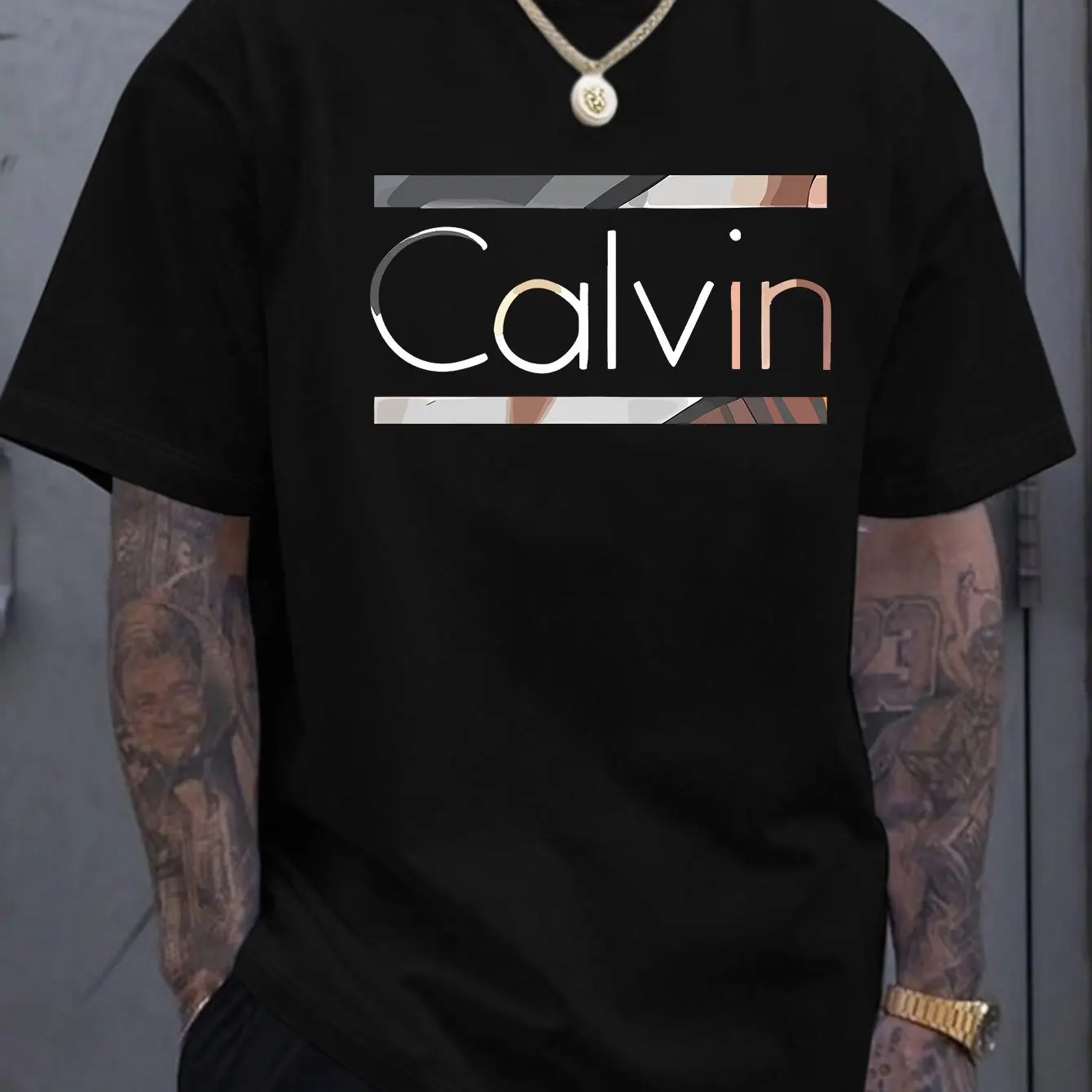 

Men's Summer 100% Pure Cotton Fashionable Casual Loose Plus Size New Fashionable Letter Printed Round Neck Short Sleeved T-shirt
