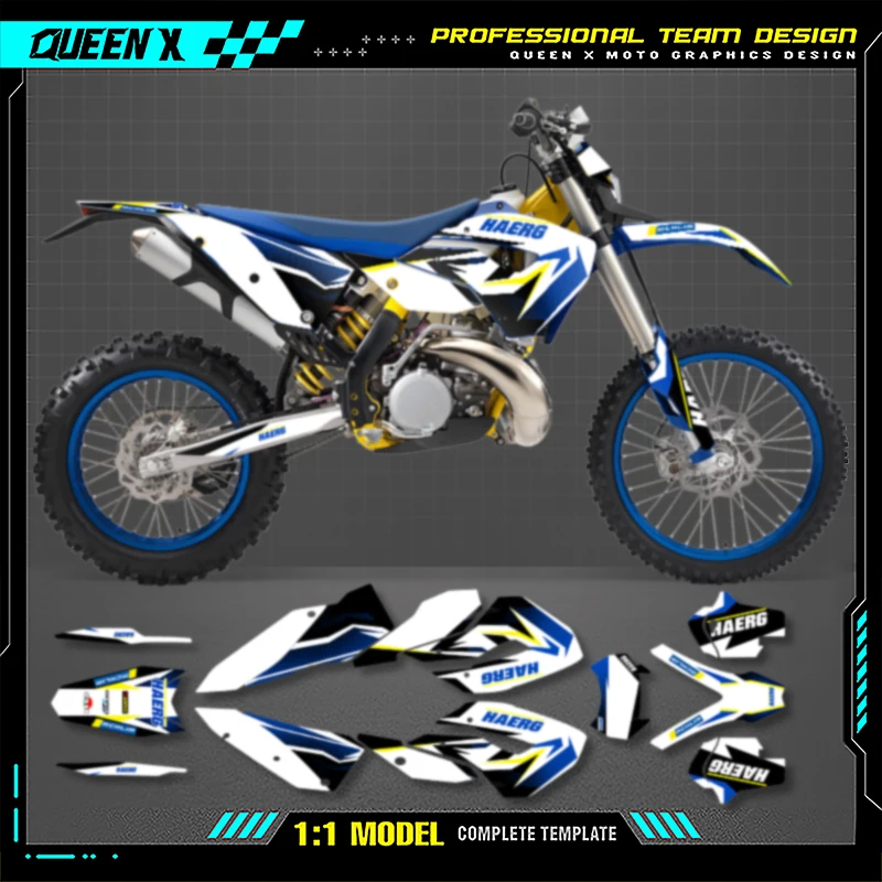 

Queen X MOTOR мотоциклетная графика фоновые наклейки наборы наклеек для Husaberg TE 2011 2012, номер имени на заказ