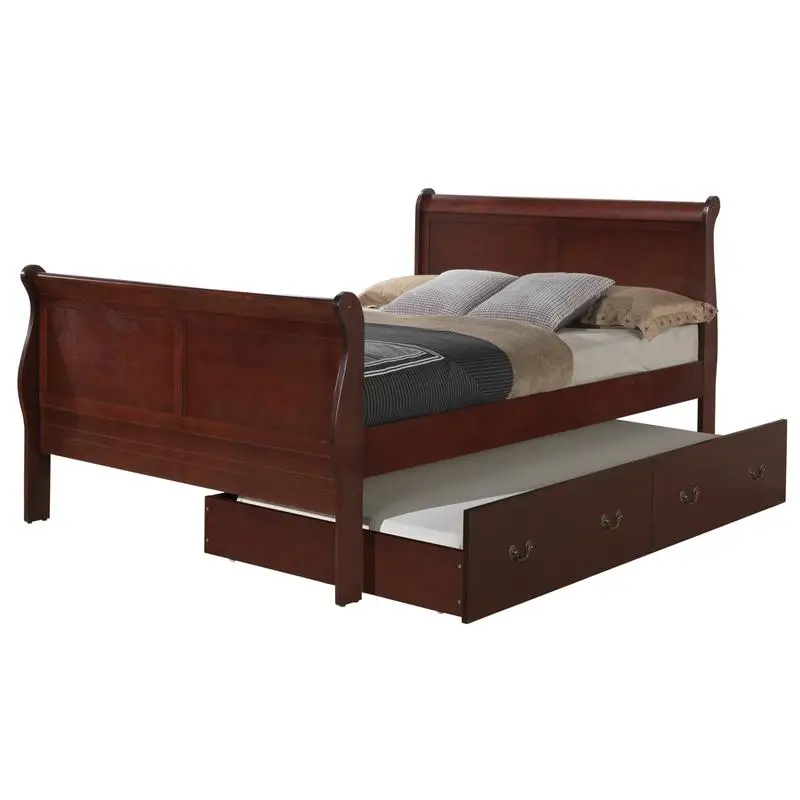 Elegant Cherry Full Trundle Bed for Comfort and Space-Saving Solution