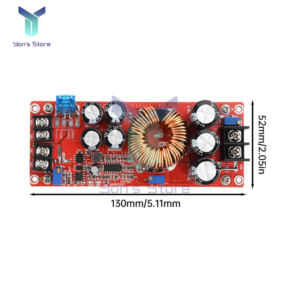 1200W 20A DC-DC Converter Boost Step-up Power Supply Module IN 8-60V OUT 12-80V 150KHz