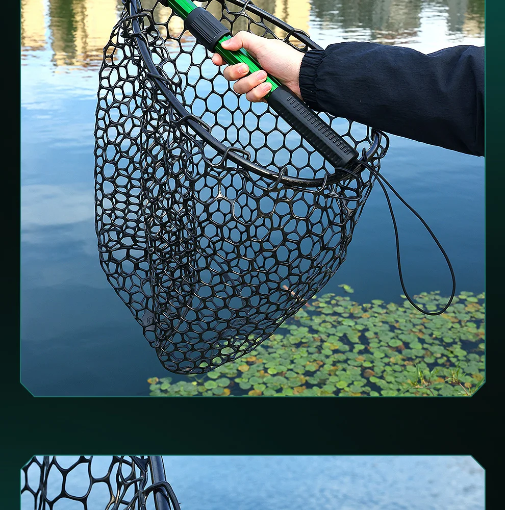WEIHE 1 Stück Faltbares Netz 16 # Aluminiumlegierungs-Netzstange, Silikon-Netztasche, Teleskop-Netz für den Bachlauf – Detail 19