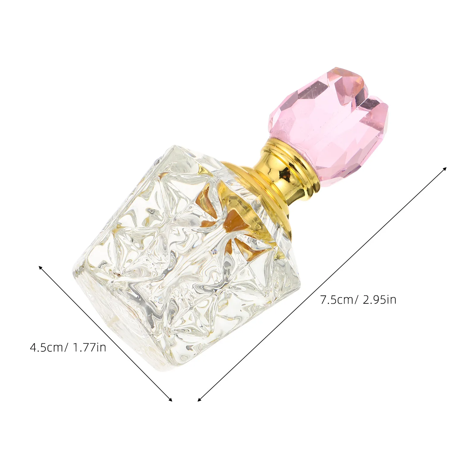 Crystal Perfume Bottle Empty Refillable Artificial Crystal Rose Cap Bathroom Vanity Essential Oil Refill Bottle Flower-Shaped