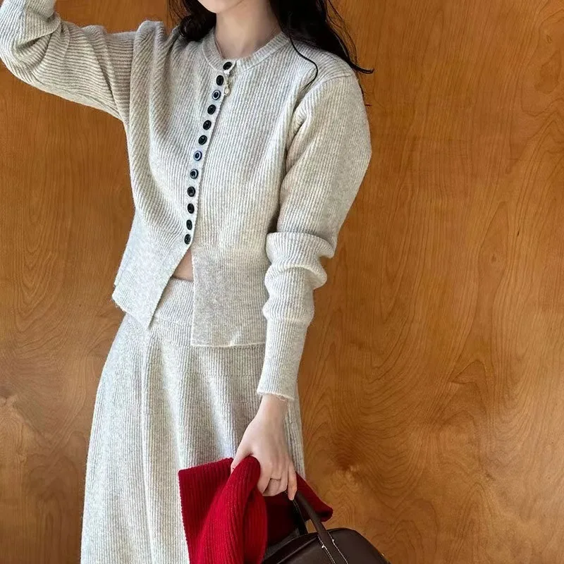 Women Dress 2024 Spring Autumn Elegant Long Sleeve Knitted Sweater Office Dress Chic Lady Wrap Hips Bodycon Long Vestidos E1295