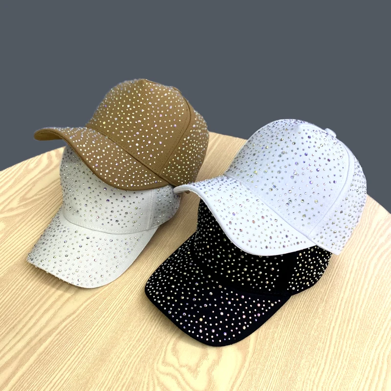 Hat Female Full Star Rhinestone Baseball Hat Women\'s Spring and Summer Fashion All Take Sun Visor Hat Net Red Baseball Cap