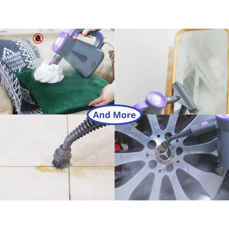 Pulitore a vapore portatile di nuovo design con serbatoio da 750 ml Riscaldamento di 10 secondi per la pulizia profonda di case Cucine Divani Auto Aree esterne