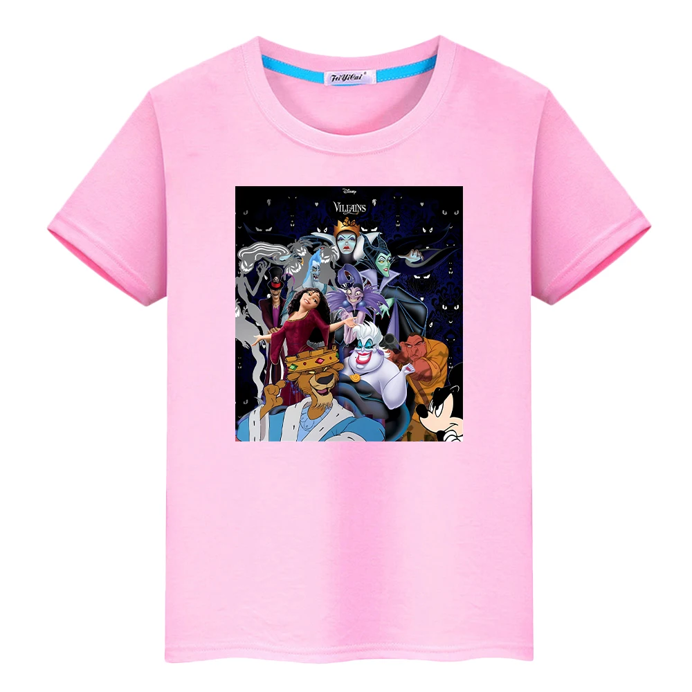 

t shirt for kids boy 10years Evil Queen Mys print Anime Short Halloween cartoon Tops 100%Cotton Tees y2k kids clothes girls