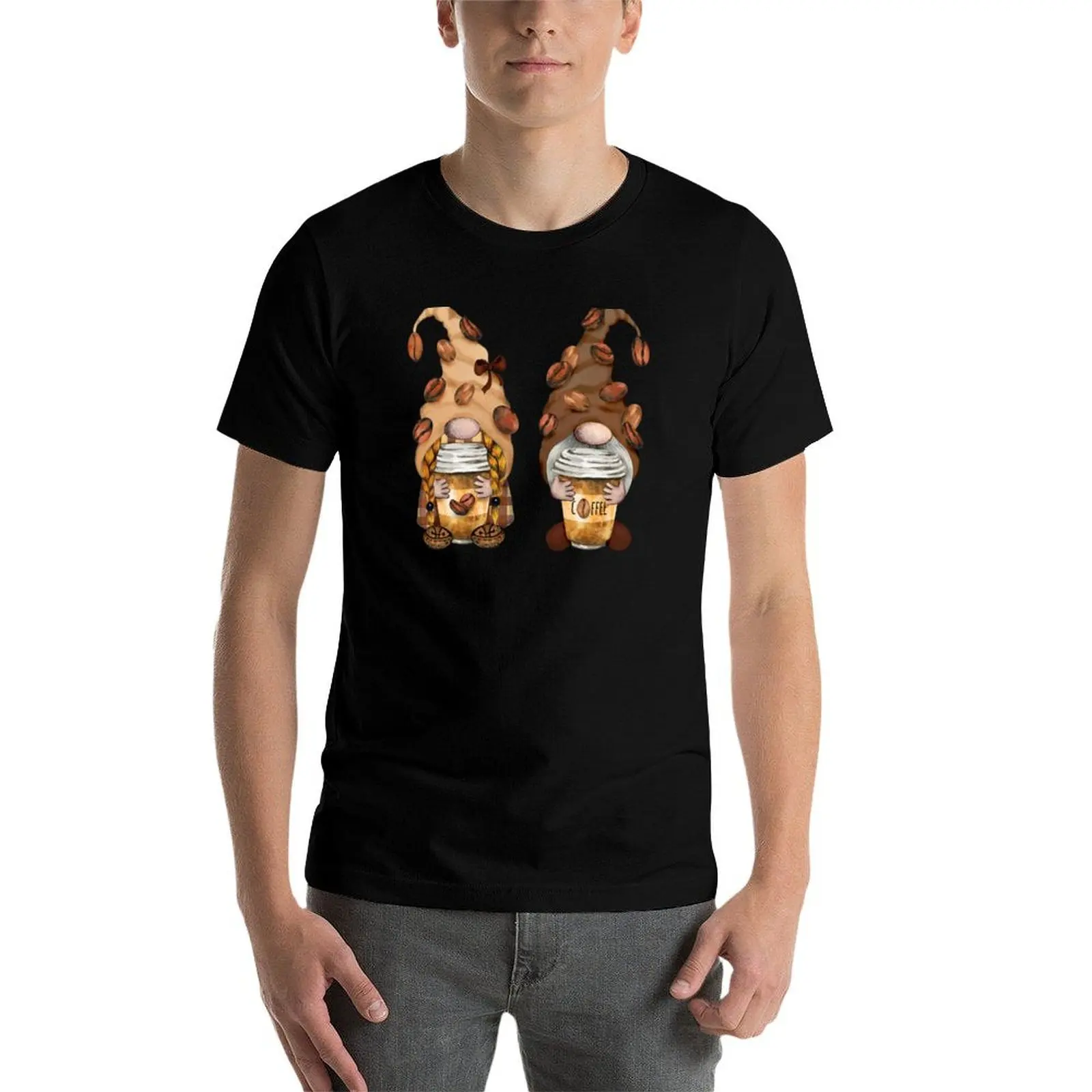 

Cute Coffee Gnomes Funny Caffeine Gnome T-Shirt t shirts designer t shirt for man t shirts for man cotton funny T-Shirt