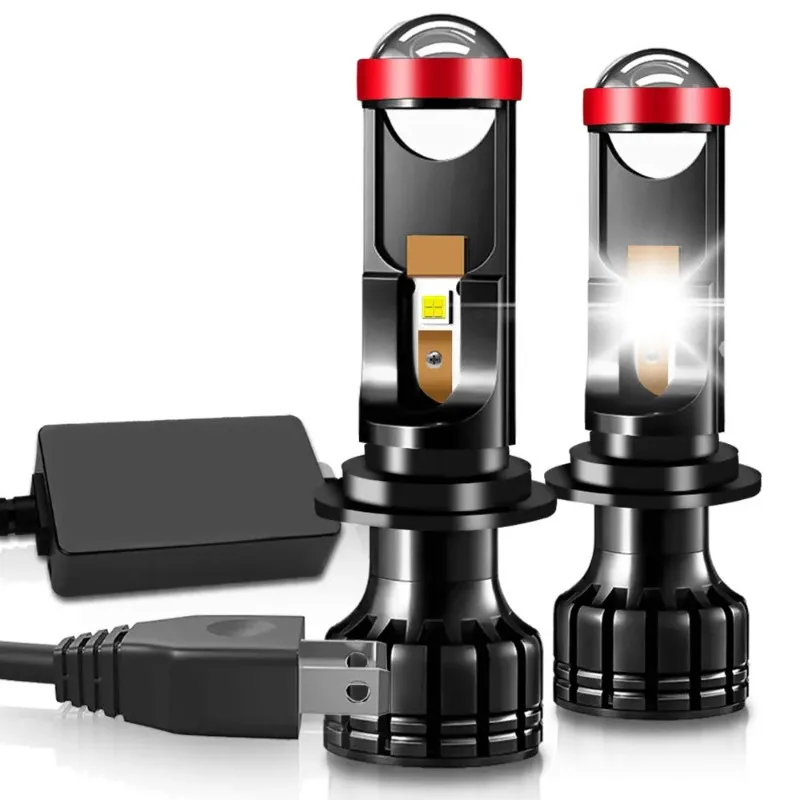 2Pcs P5 H7 H4 Car LED Light Bulb 6500K 12V 24  LED Lens LED Headlight Lens Bulb H4 H7 30W Car Headlight 8000lm