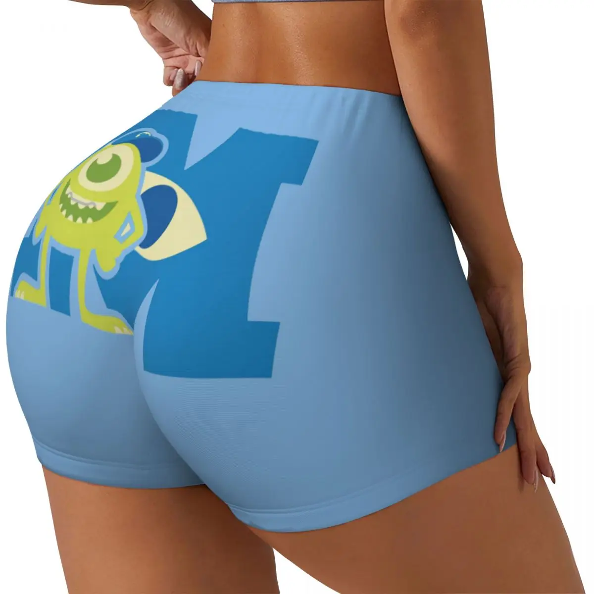 Custom Monsters University Mike M Logo Biker Running Gym Shorts for Women Athletic Workout Yoga Shorts