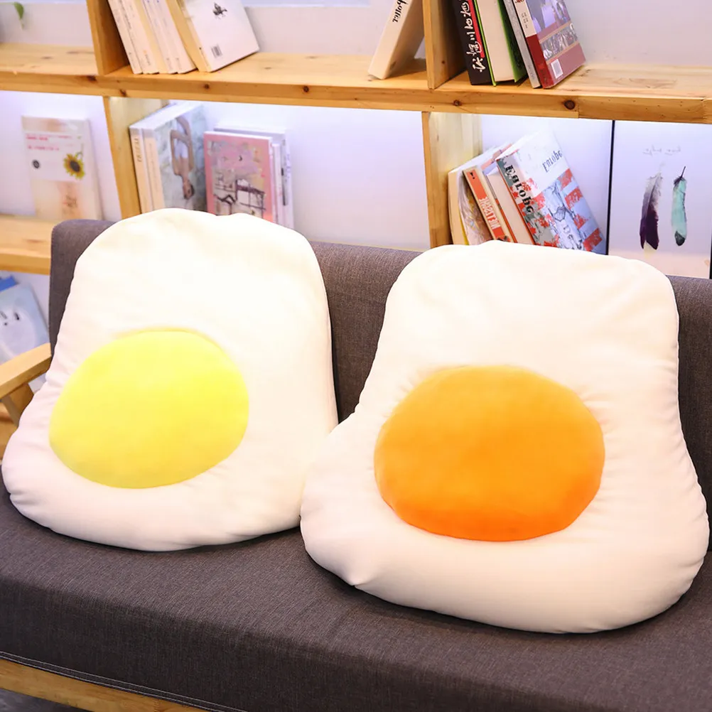 

1Pcs Poached Egg Cushion Soft Short Pile Decorative Throw Pillow for Sofa Desk Bookshelf Fireplace Living Room