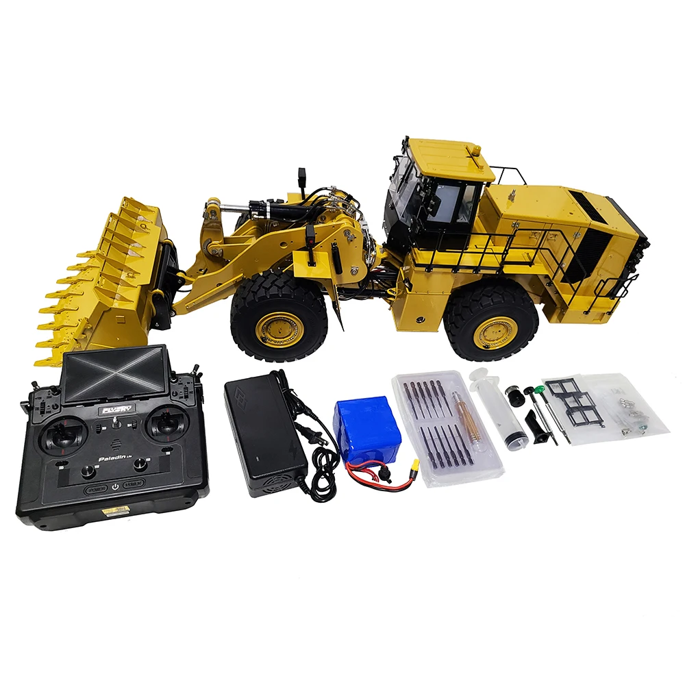 K988 RC Loader 1/14 RC Hydraulic Loader Metal Model Engineering Forklift Crawler Loader Boys Remote Control Car Toy Gift