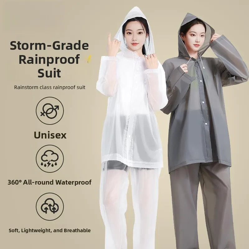 

Adult Separate Raincoat Cycling Suit Full Body Waterproof Bicycle Riding Disposable Raincoat Breathable EVA Material for One ...