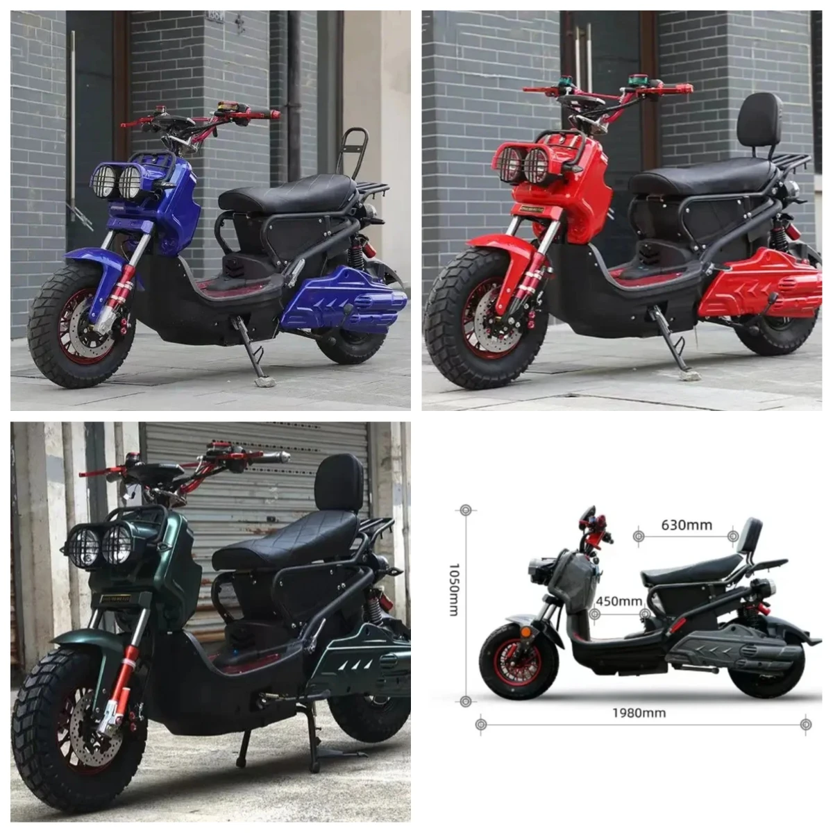 XDS Electric Motorcycle Luyuan LL-ZUMA45L 2025 New Design 1200W72V Lithium Electric Scooter Motor Popular Cheaper Long Range Hig