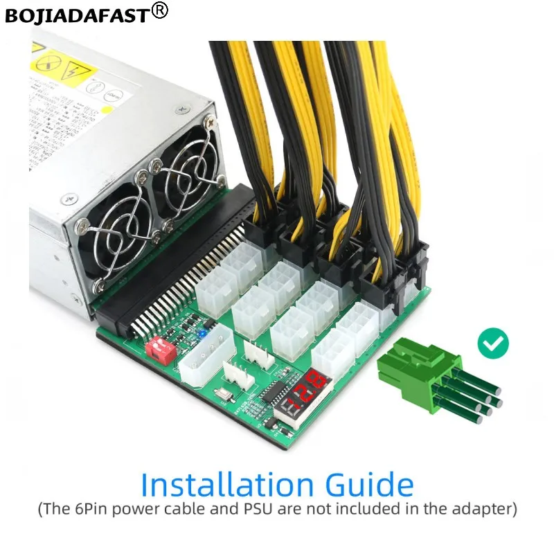 16 Ports PCIe 6Pin Breakout Board Synchronization On/Off For HP LITEON Delta FUJITSU Server Power Supply PSU