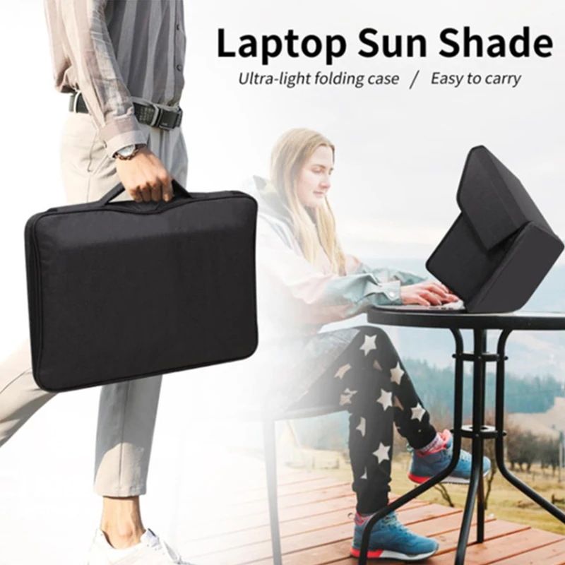 Laptop Sun Shade Privacy Screen Hood Protector Portable Foldable Laptop Bag Outdoor Working Notebook Computer Sunshade Cover