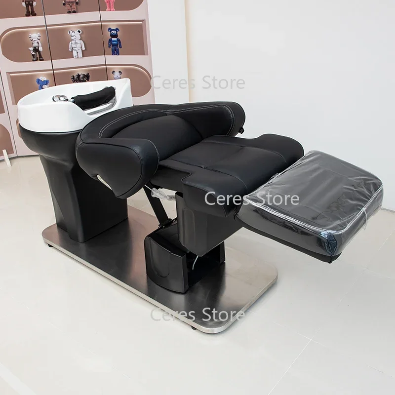 Head Spa Shampoo Bed Electric Simple Professional Beauty Shaving Chair Hairdresser Fauteuil Coiffure Hairsalon Furniture CY50XT