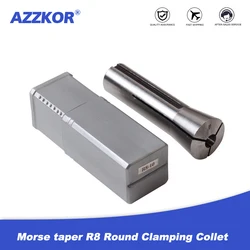 Morse taper R8 Round Clamping Collet Carbon steel Suitable for R8 spindle taper hole milling machines,grinding machines AZZKOR