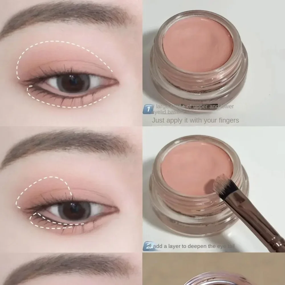 Korean Cream Peach Eyeshadow Cream Matte Low Saturation Eye Shadow Blush Pink Orange Earth Color Makeup Autumn Winter