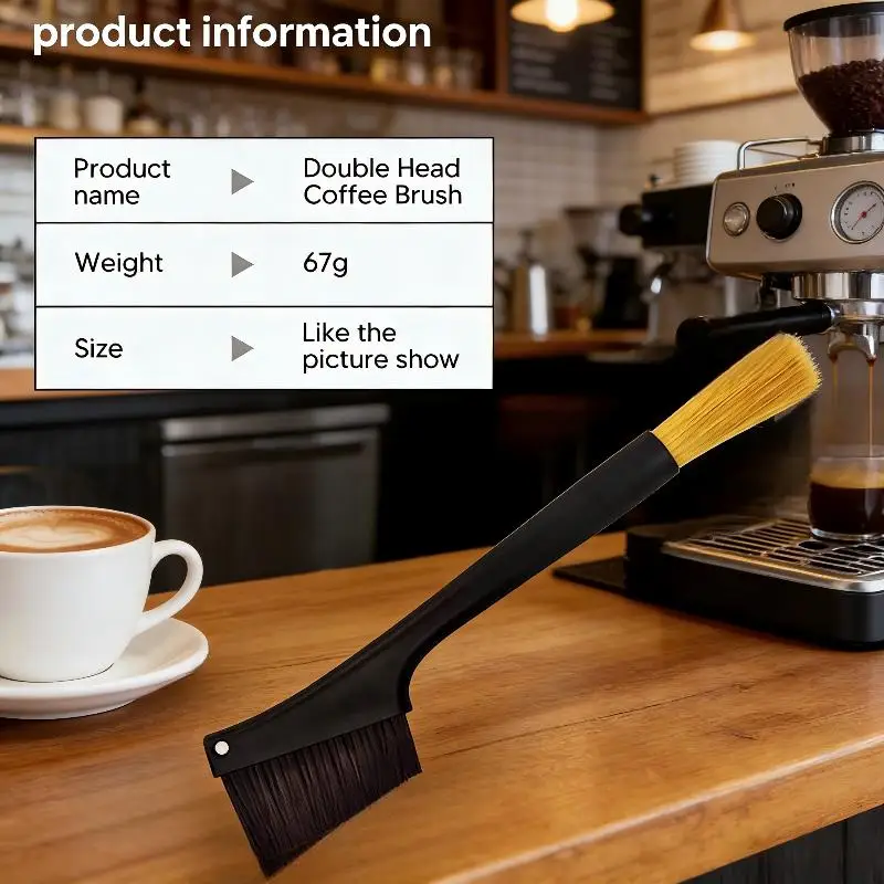 Brosse de nettoyage pour moulin à expresso, outil de nettoyage de machine à café à double usage, conception 2 en 1, idéal pour la routine de nettoyage des baristas à domicile